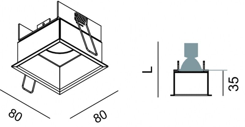 Окрашенный металлический встраиваемый прожектор Lucifero's MINIFRAME ARCH-00120866 - Вид №5