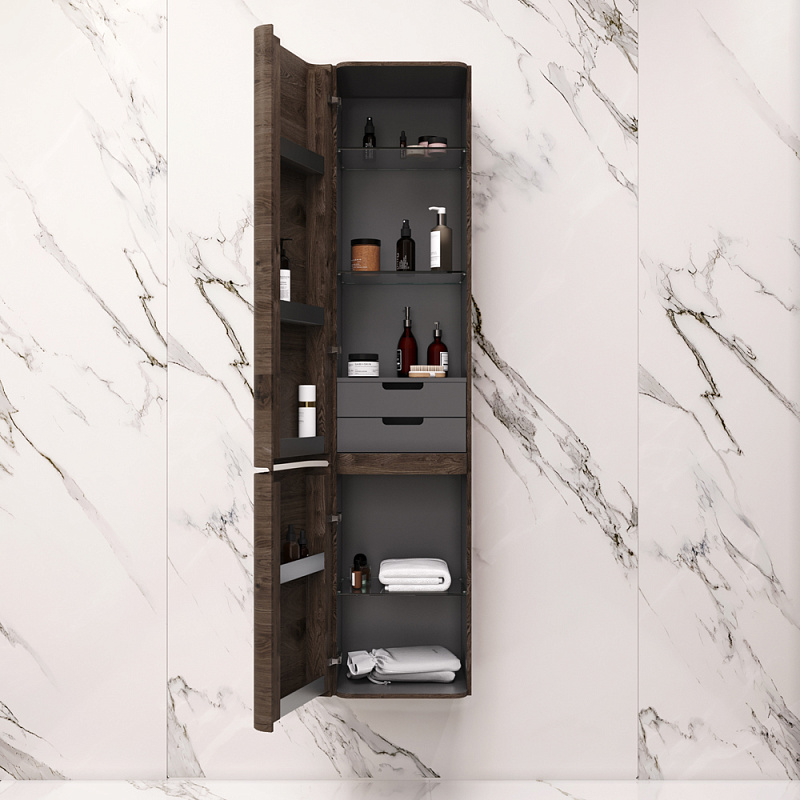 M30CHL0406TF Шкаф-колонна подвесной левый 40 см двери табачный дуб текстурированная AM.PM Sensation - Вид №1