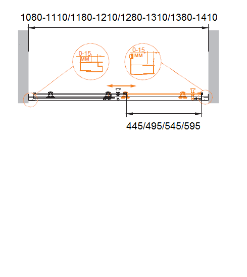 Душевая дверь в нишу CEZARES ECO-O-BF-1-110-C-Cr - Вид №8