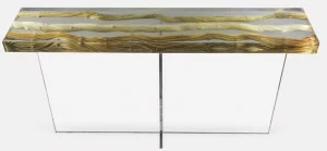 MORADA Прямоугольная консоль из дерева и стекла Floating liana Floating liana co