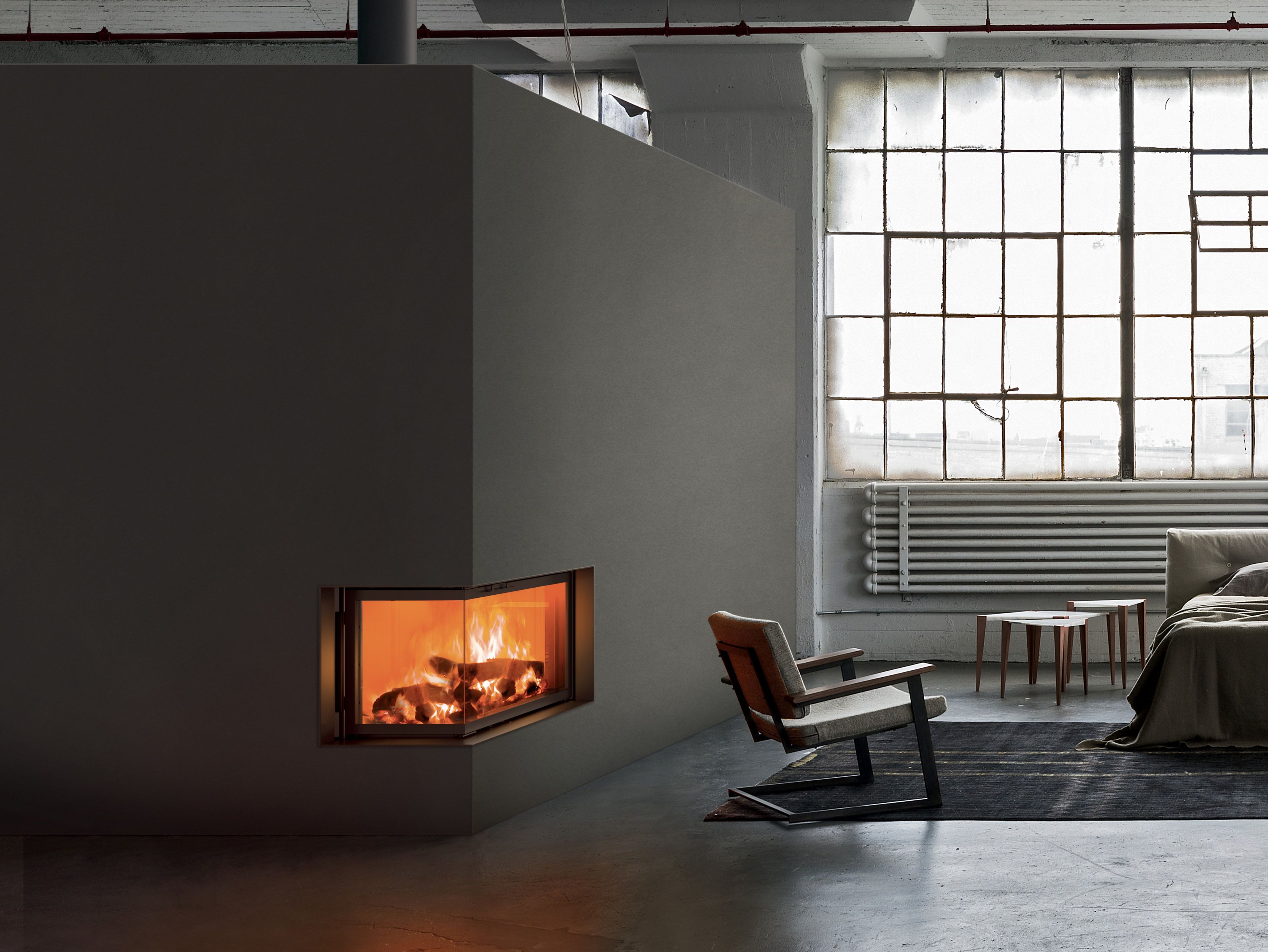 Встроенный дровяной камин с двойным фасадом MCZ PLASMA 95 DX/SX WOOD ARCH-00123514