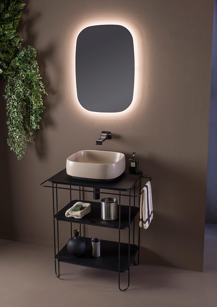 Ceramica Flaminia Консоль для умывальника из нержавеющей стали и стекла с вешалкой для полотенец Filo Fi60sv - Вид №2