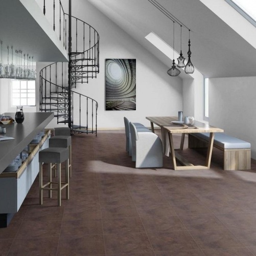 Виниловый ламинат Tarkett Lounge Skye Дизайнерский с брашью (Текстурированная) 457,2х457,2 мм 1000901238 - Вид №6