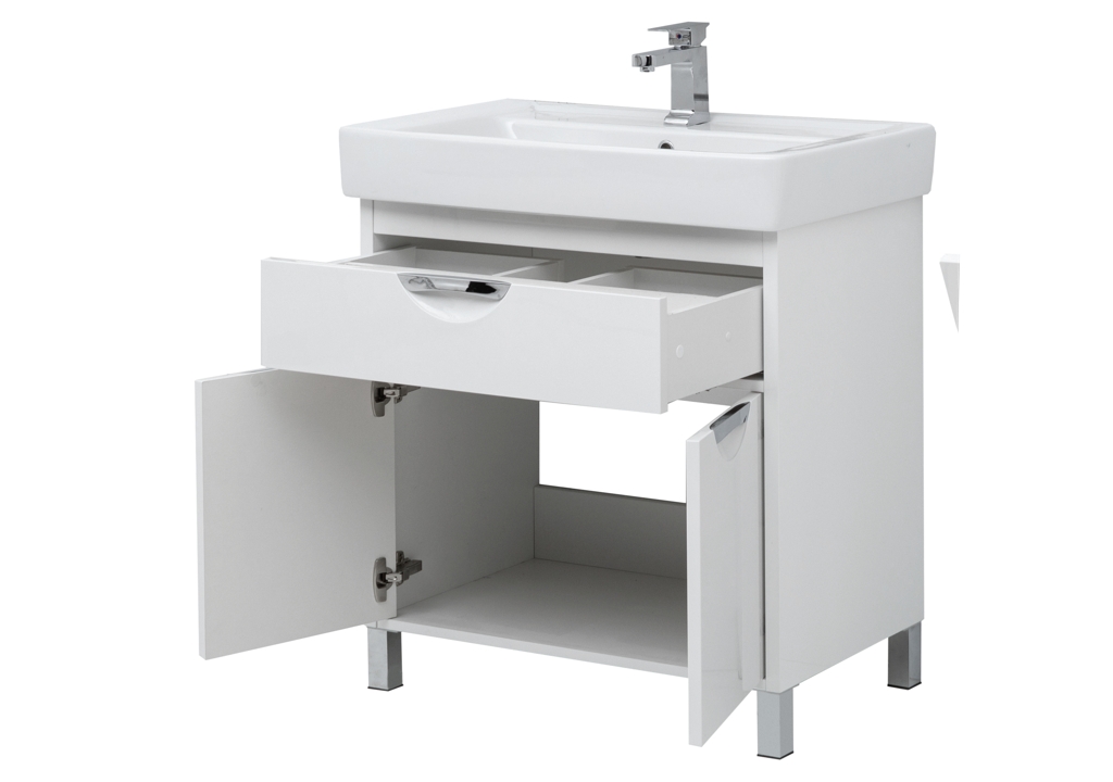 Мебель для ванной Aquanet Гретта 80 New белый (1 ящик, 2 дверцы) 00239433 - Вид №2