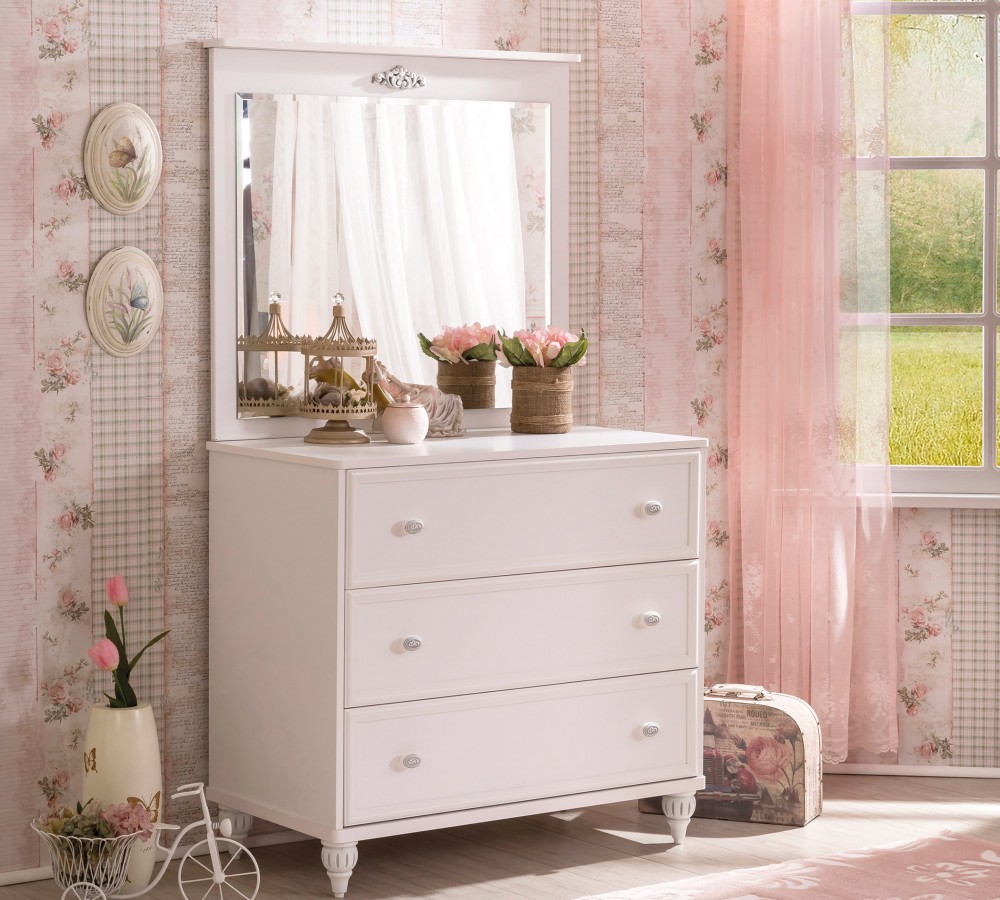 Зеркало белое прямоугольное Romantica CILEK ROMANTICA 00-3832181 Белый Santreyd - Вид №1