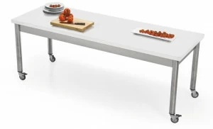 JOKODOMUS Прямоугольный стол из нержавеющей стали и Corian® с колесами Auxilium 696115