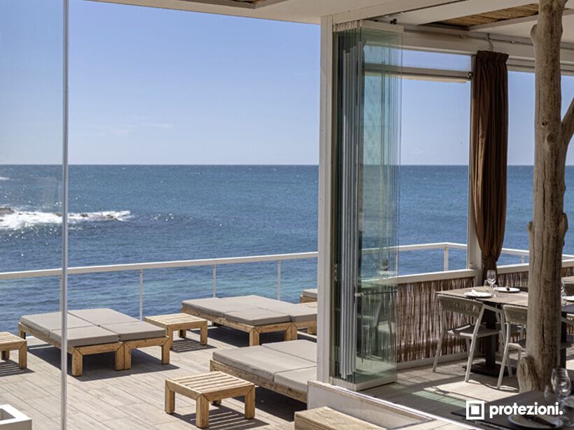 Панорамное окно для упаковки без вертикальных профилей Protezioni Visio ARCH-00095655