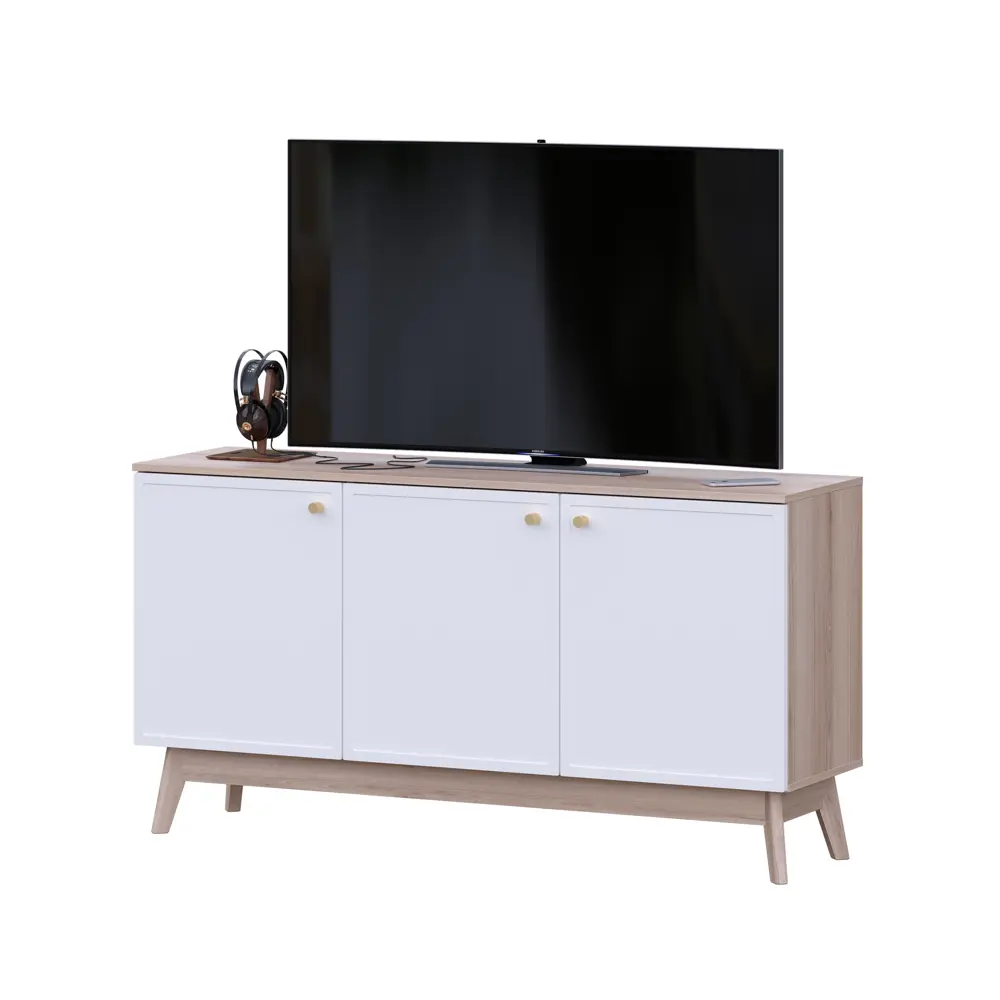 Тумба под телевизор KONSENSA Амьен 150x79x41.7 см ЛДСП цвет белый/коричневый Лион STLM-2071117 - Вид №9