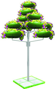 DS4B01-VO.D ДЕРЕВО среднее 4B (4 консоли, 2й подвес (вазоны один под другим), без тумбы), цветочница вертикального озеленения с термо-чашами LAB.Space