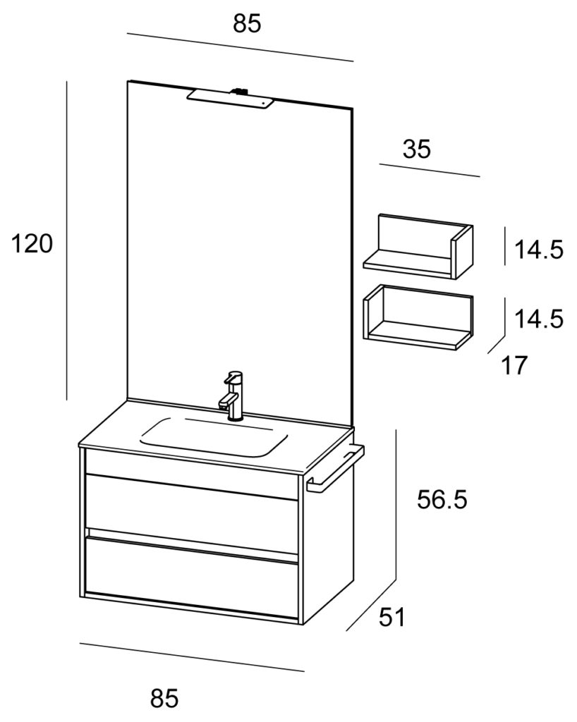 Duetto – 08 Mastella  Duetto  Комплект мебели для ванной - Вид №4