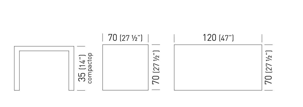 Низкий квадратный / прямоугольный журнальный столик в Compactop® GABER Claro / Step ARCH-00131431 - Вид №3