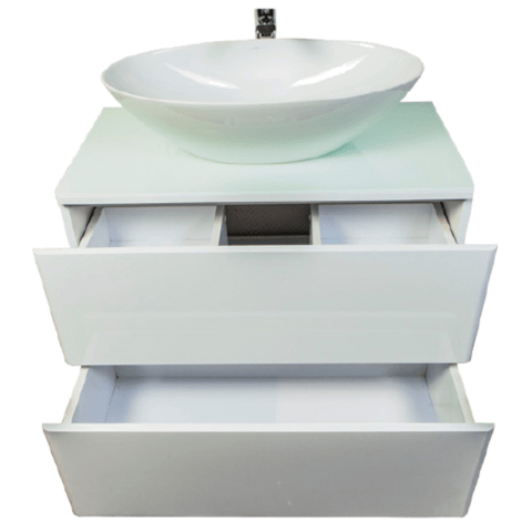 Тумба Otto 75 см., цвет белый. 2 ящика. Закруглённые бока у фасадов. Хром ORANGE sun-id-1516944 - Вид №2