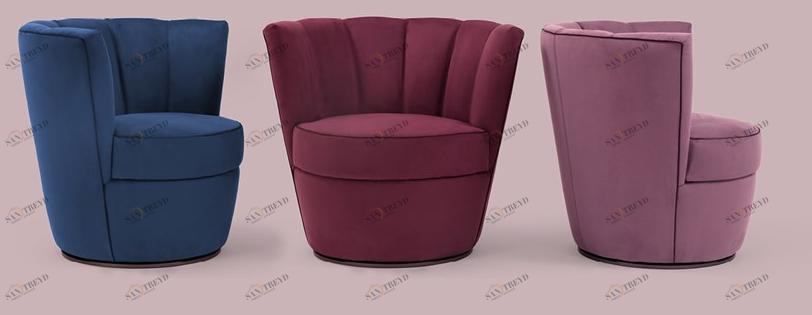 Borzalino Вращающееся кресло из бархата Diva sun-id-1439431