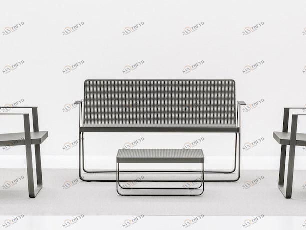 Terraforma Садовая скамейка из алюминия с подлокотниками Makemake Mkpacbal/1-mkpacba/2