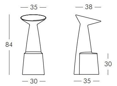 SLIDE Барный стул из полиэтилена с подставкой для ног sun-id-1493564 - Вид №3