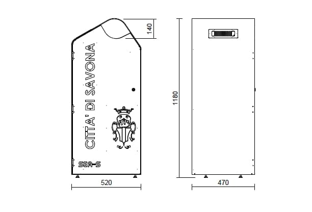 Стальная корзина для мусора с пепельницей Studio Città DUNA ARCH-00120918 - Вид №7