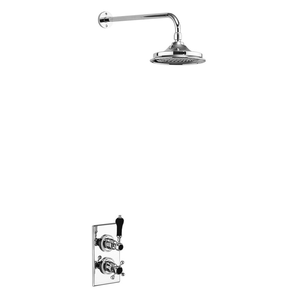 Душевая стойка c встроенным термостатом TF1S c душевой насадкой 9'', серия Black Trent Burlington TF1S BLA, V17/ARCV17 CHR - Вид №1