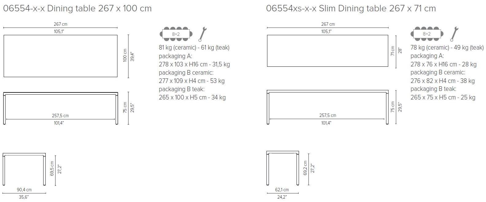 TRIBÙ Прямоугольный обеденный стол Illum sun-id-1378500 - Вид №8