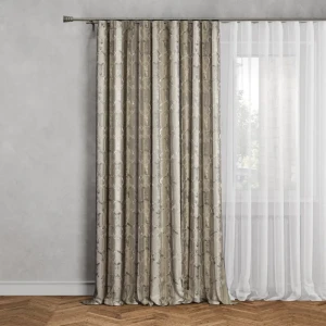 MIAMOZA Штора Jane бежево-серая на ленте 160x280 см 89376208