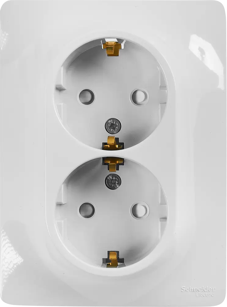 Schneider Electric Glossa — двойная встраиваемая розетка с защитными шторками 86710162