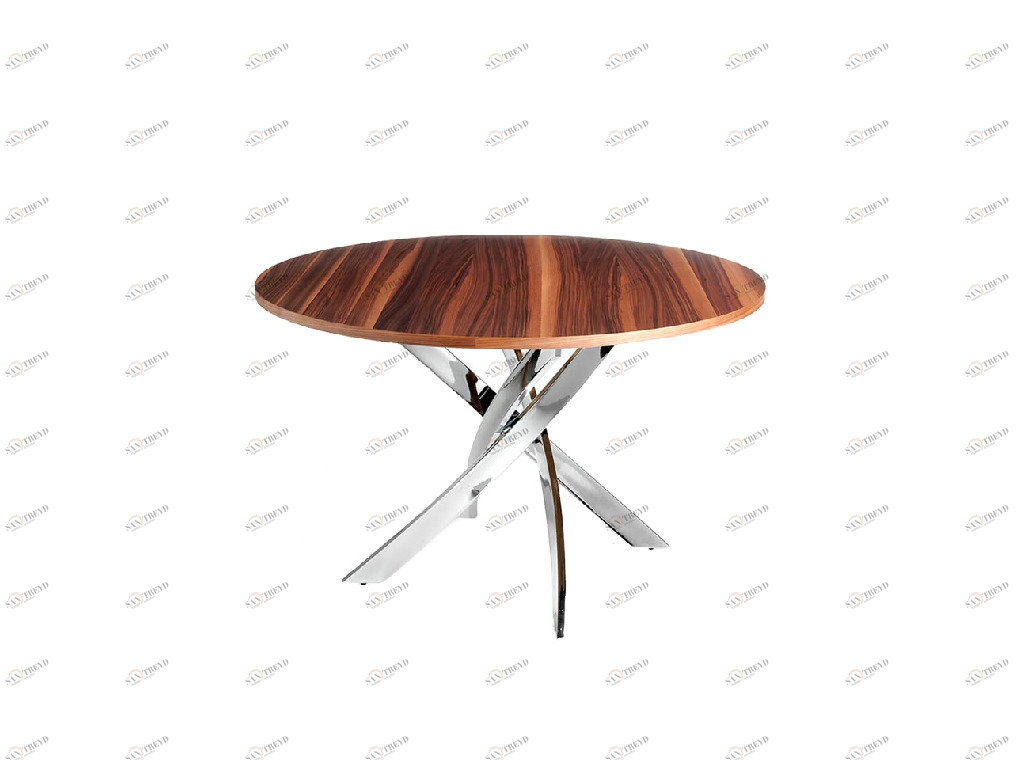 Обеденный стол круглый деревянный коричневый 140см F2133 от Angel Cerda ANGEL CERDA  00-3865604 Орех;коричневый;хром 