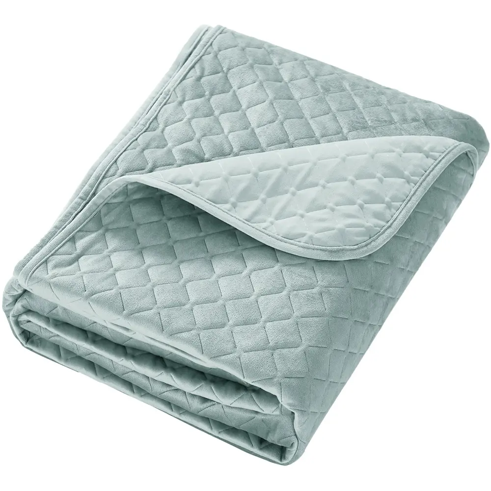 Покрывало Velvet 200x220 см полиэстер цвет серо-зеленый 88035624 STLM-2029968 Santreyd