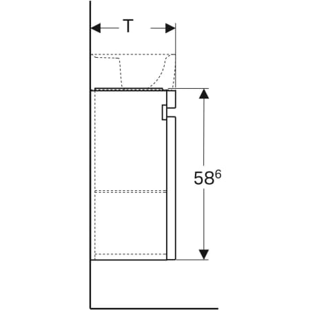 869050000 Шкафчик для раковины Geberit Renova Plan, с одной дверью Geberit  - Вид №4