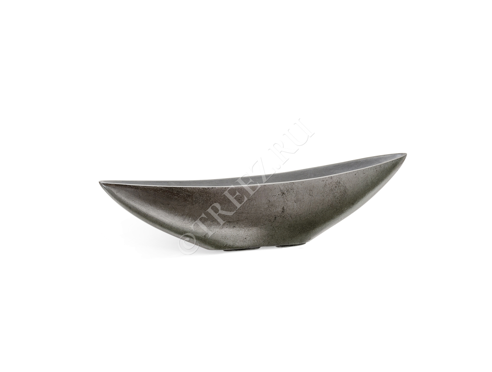 41.3321-04-053-DSL-20/90 Кашпо  Effectory - серия Metal - Ваза-Лодка (2 размера) - Стальное серебро Цветочная коллекция  - Вид №5