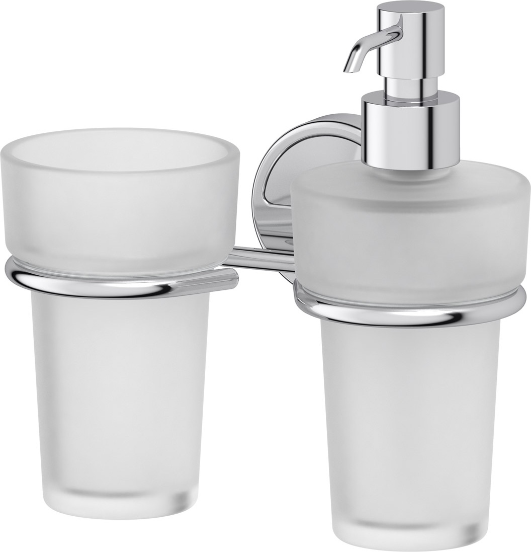 LUX 008 Держатель со стаканом и дозатором жидкого мыла FBS Luxia