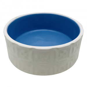 ПР0057307 Миска для животных Rhombus синяя керамическая 12,5х12,5х5см 330мл Foxie