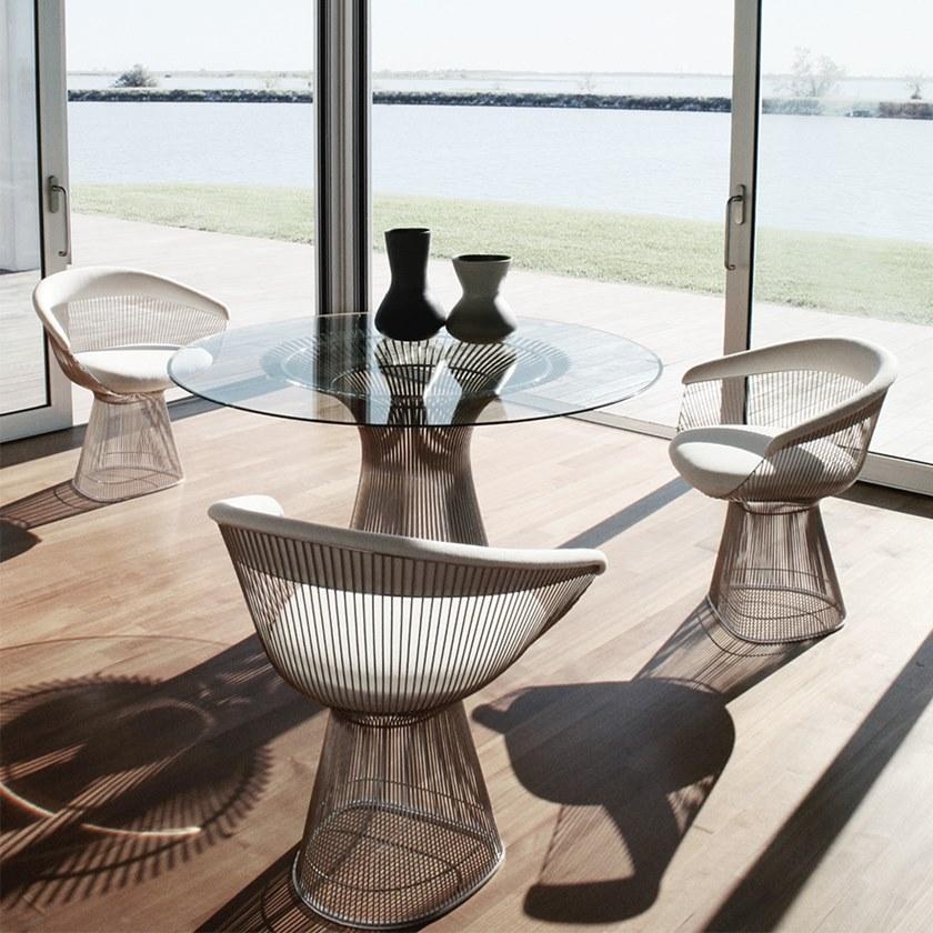 KNOLL Круглый стол из стали и стекла Platner sun-id-1493950 - Вид №5
