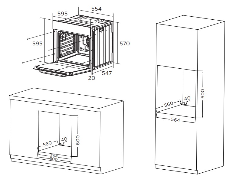 9164604 Электрический духовой шкаф Eigen Erste серый STDN-0024151 - Вид №10
