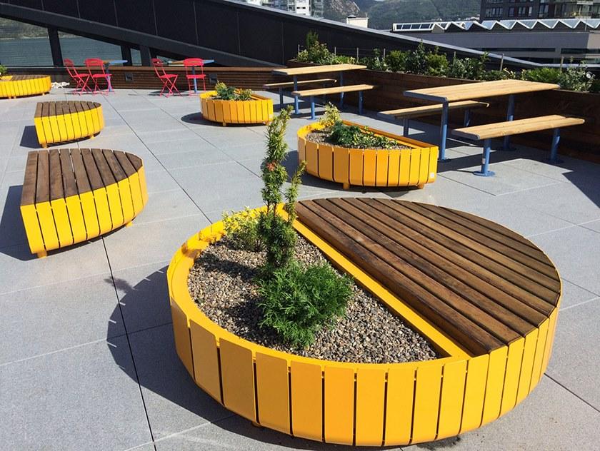 VESTRE Скамья из стали и дерева без спинки Stripes sun-id-1467434 - Вид №12