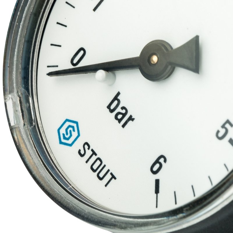 Манометр аксиальный 50 мм 1/4" 6 бар STOUT SIM0009500608 - Вид №2