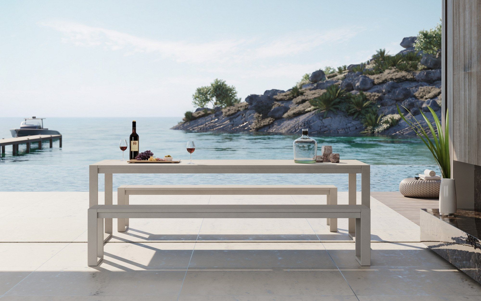 Прямоугольный алюминиевый стол с порошковым покрытием Case Eos ARCH-00051000 - Вид №7