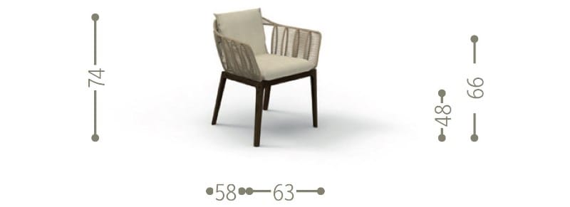 Садовый стул с подлокотниками Talenti Cruise Teak ARCH-00064927 - Вид №3