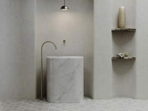 Индивидуальный мраморный отдельно стоящий умывальник