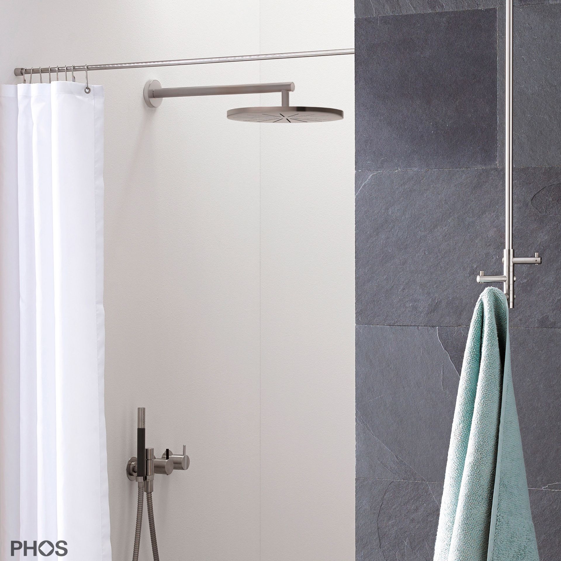 DSN12-1 Карниз для душевой занавески ø12 мм от 50 до 100 см - на заказ PHOS 