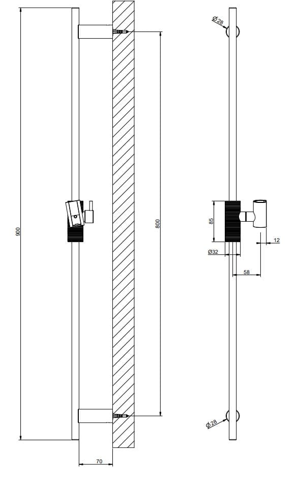 Хромированный латунный стержень Gessi Habito ARCH-00006470 - Вид №2