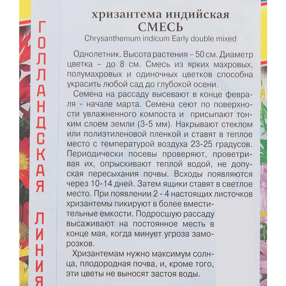 Хризантема индийская смесь 17301504 STLM-2033393 ПРЕСТИЖ СЕМЕНА  - Вид №2