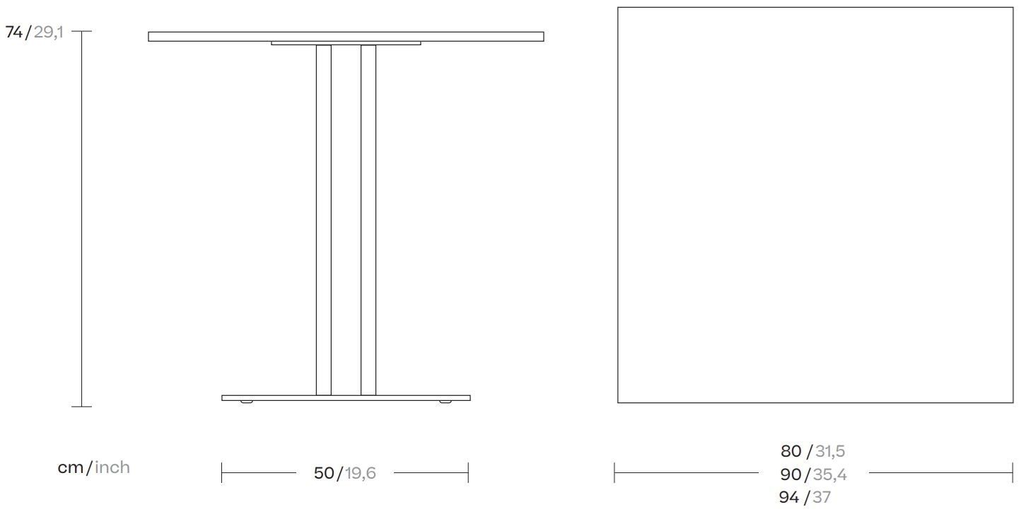 Алюминиевый квадратный стол Kettal Ringer ARCH-00088645 - Вид №1