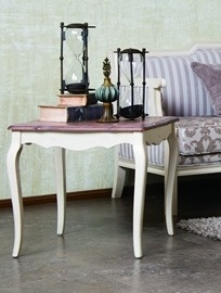 Приставной столик квадратный белый с коричневым топом 60 см Mobilier de Maison ДОМАШНЯЯ ОБСТАНОВКА MOBILIER DE MAISON 017203 Белый;коричневый Santreyd  - Вид №5