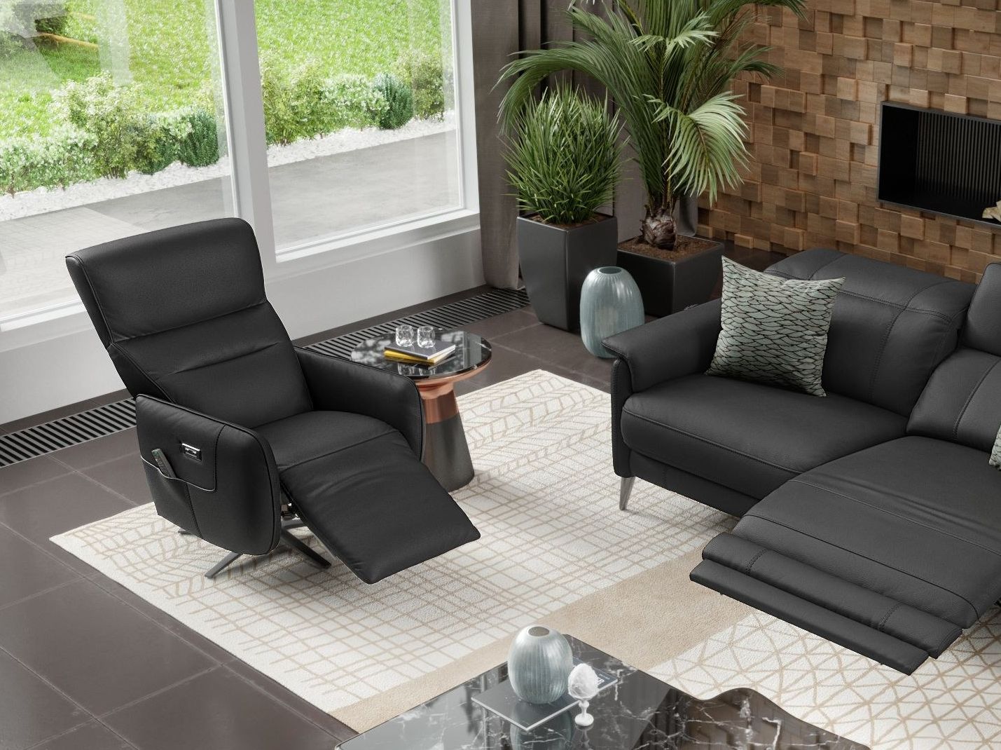 5-спицевое кожаное кресло с подлокотниками Sofanella Lucera ARCH-00093454 - Вид №2