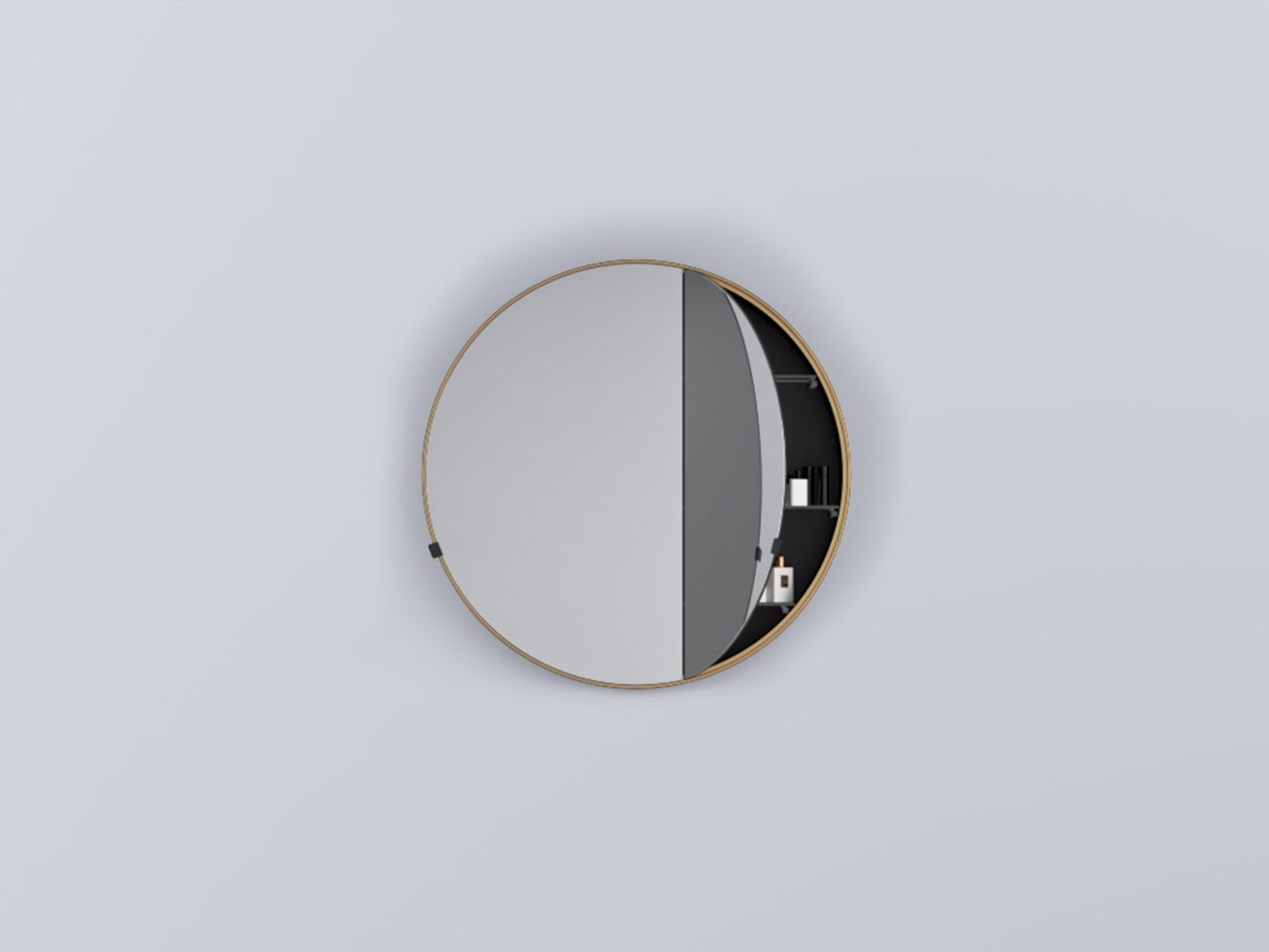 CASPCT-BZ Round Box: Зеркальный шкафчик круглый с крашенной рамой 90 cielo I Catini Ceramica Cielo