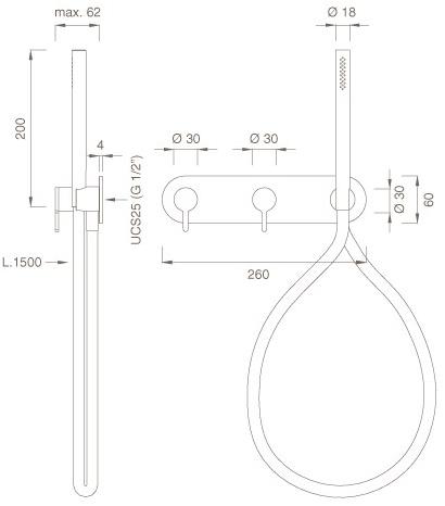 Ceadesign Настенный термостатический смеситель для ванны / душа Innovo Inv 59 - Вид №1