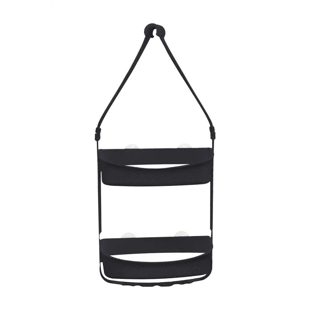 Полка для ванной прямоугольная Raindrops W5682-BL двухъярусная 31 см цвет черный Полка 2-ая STLM-2167095