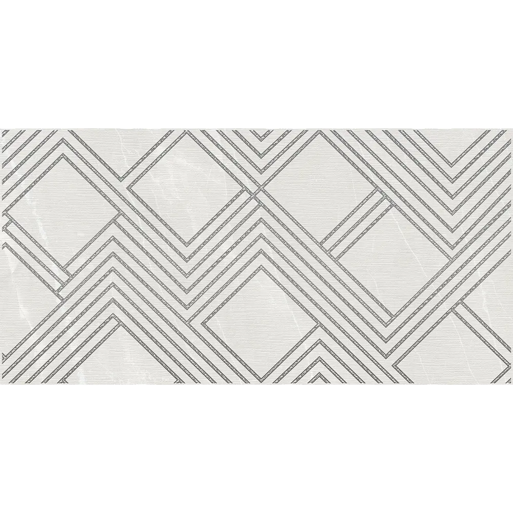 82825667 Декор настенный Azori Hygge Light Cristall 31.5x63 см матовый камень цвет белый зигзаг STLM-0947462 