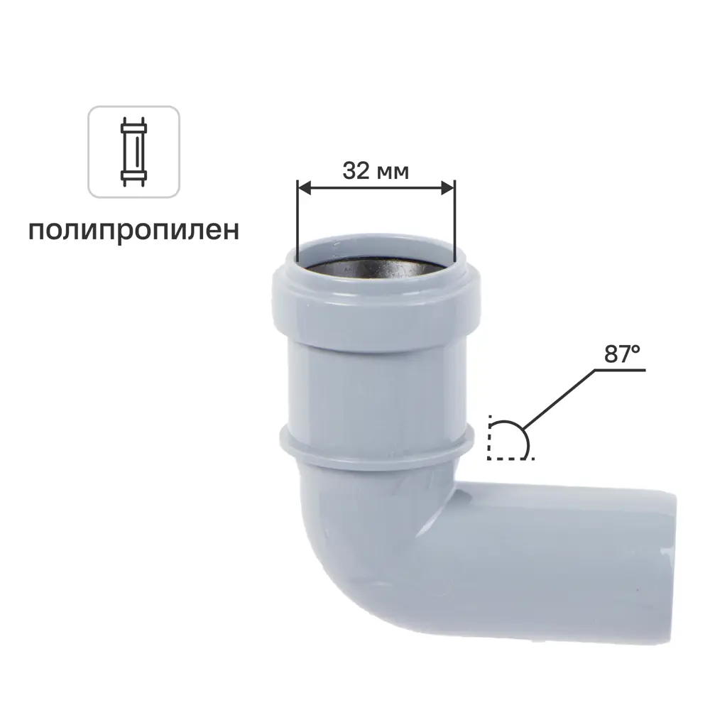 Отвод Pro Aqua 32x87° полипропилен 81953207 STLM-2173331 