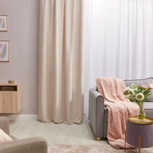 Штора на ленте со скрытыми петлями Inspire Lidia 140x280 см цвет экрю Trench 6 83367779 STLM-2200359