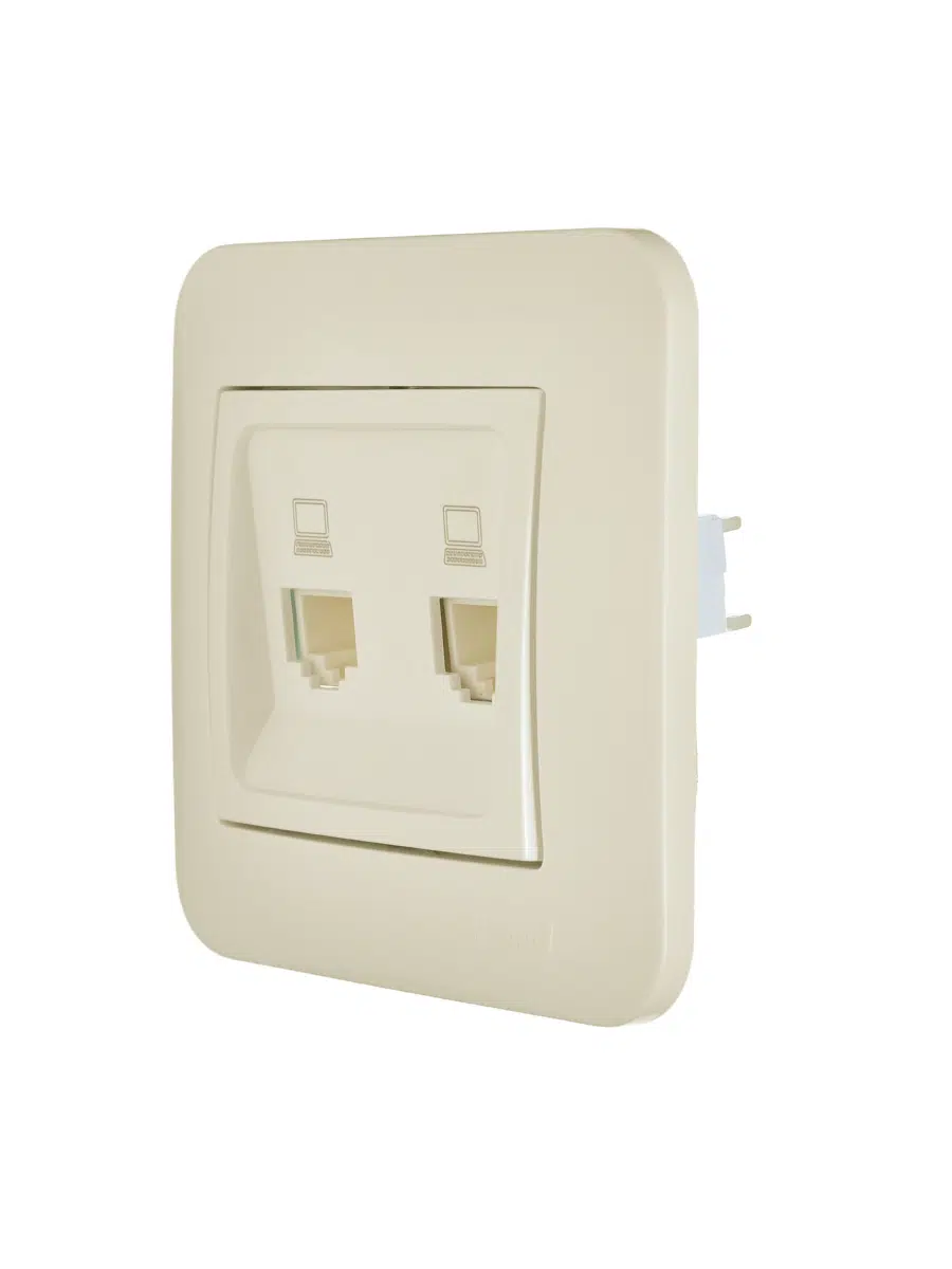 ASTI Розетка компьютерная двойная крем LEZARD 7081-0303-141